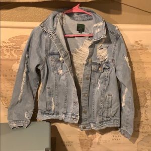 distressed denim jacket